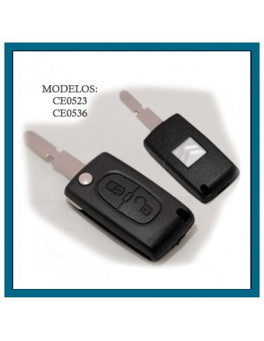 Carcasa llave para Citroen C4 C5 C4 Picasso C6 | CE0523 | 3 botones | Mando  a distancia sin ranura para pilas